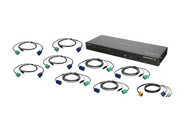 IOGEAR GCS1808IKITU - KVM / USB switch - 8 ports - rack-mountable - with USB KVM Cables