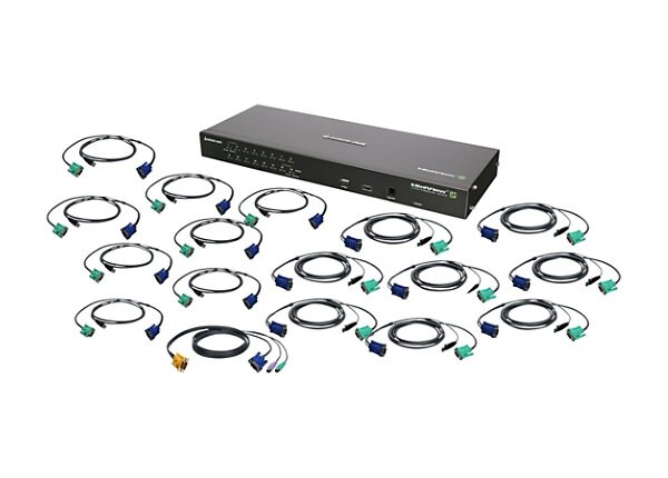 IOGEAR GCS1816IKITU - KVM switch - 16 ports - rack-mountable - with USB KVM Cables