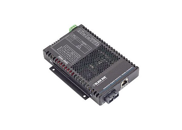 Black Box Industrial Gigabit PoE/PoE+ Media Converter - fiber media converter - Gigabit Ethernet