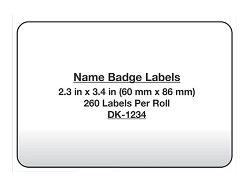 Brother DK-1234 - name badge labels - 260 label(s) - 2.36 in x 3.39 in
