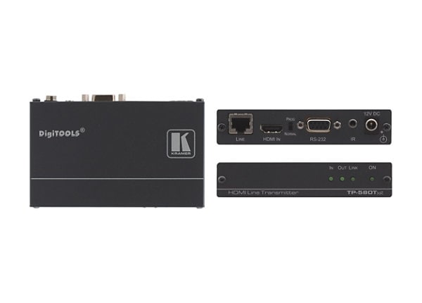 Kramer DigiTOOLS TP-580RXR Receiver - video/audio/infrared/serial extender - RS-232, HDMI