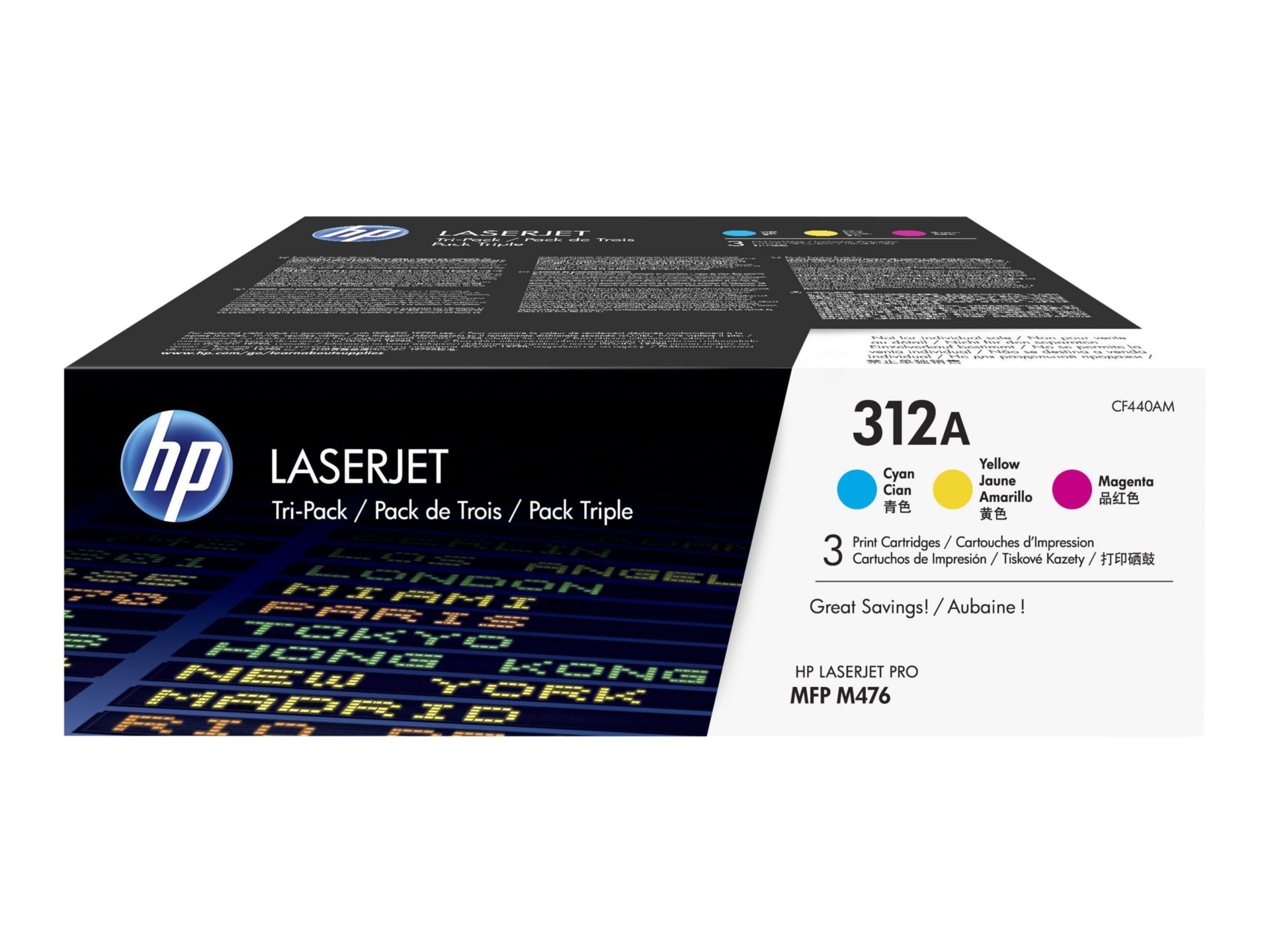 HP 312A (CF440AM) Original Standard Yield Laser Toner Cartridge - Tri-pack