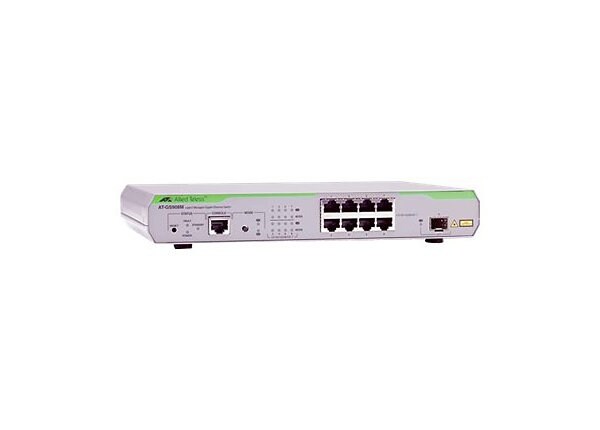 Allied Telesis CentreCOM AT-GS908M - switch - 8 ports - managed - desktop, rack-mountable