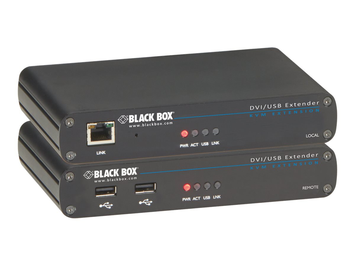 Black Box LRX KVM Extender DVI, USB - Kit - KVM / audio / serial / USB extender - TAA Compliant
