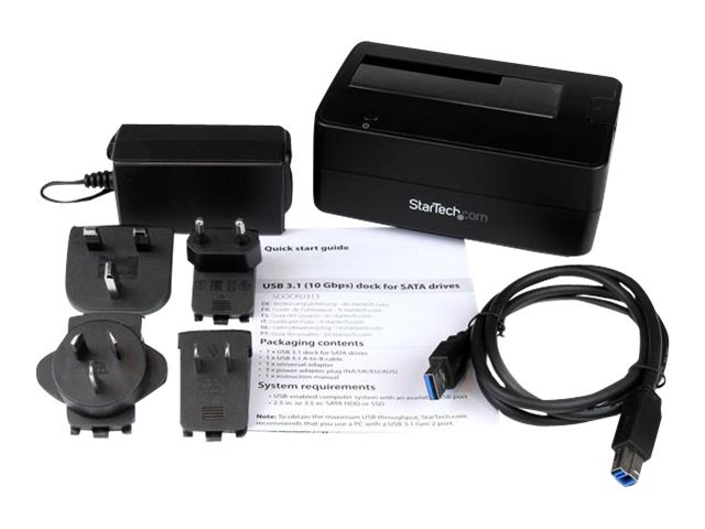 Thumbnail 2 of 5 for StarTech.com Single Bay USB 3.1 to SATA Hard Drive Docking Station, USB 3.1 (10 Gbps) Hard Drive Dock, External