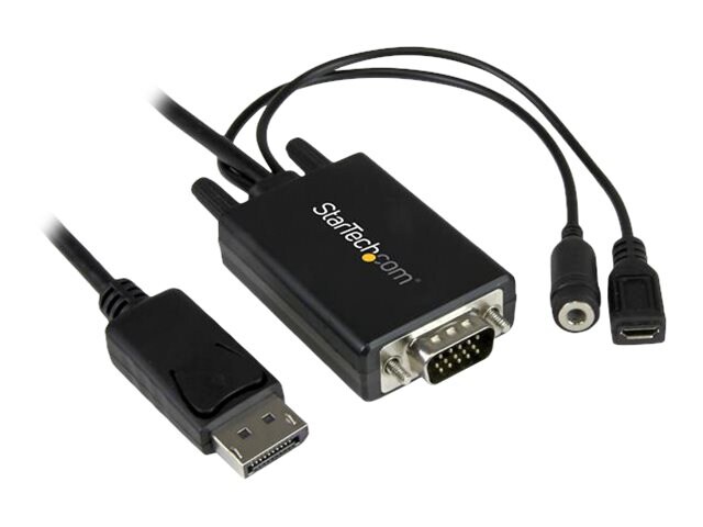 StarTech.com 6ft 2m DisplayPort to VGA Adapter Cable with Audio - DP to VGA
