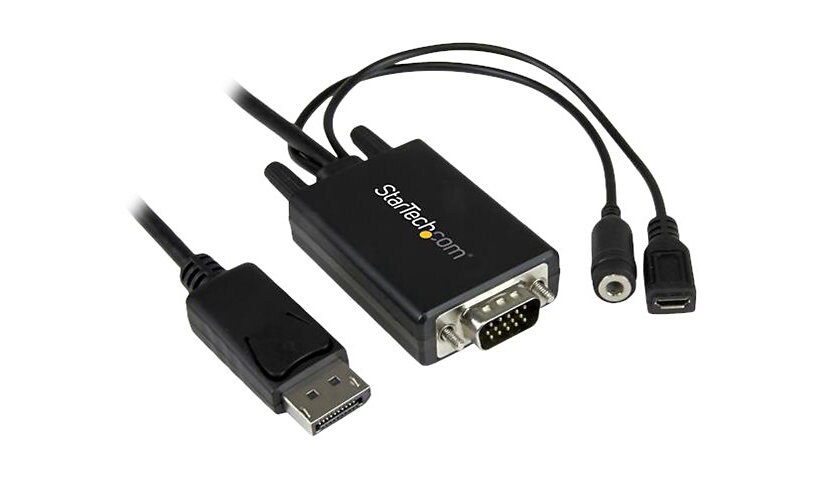 StarTech.com 6ft 2m DisplayPort to VGA Adapter Cable with Audio - DP to VGA