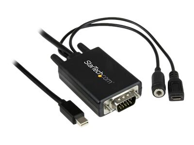 StarTech.com 6ft 2m Mini DisplayPort to VGA Adapter Cable with Audio 1080p