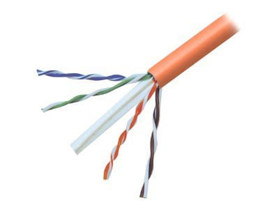 Belkin CAT6 Bulk Cable, 1000ft, Orange, Solid, PVC, UTP, 1000'