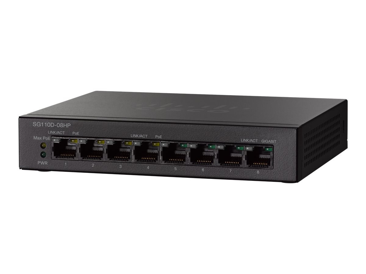 Cisco Small Business SG110D-08HP - switch - 8 ports - unmanaged