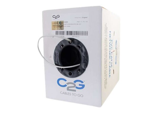 C2G Cat5e Bulk Unshielded (UTP) Network Cable with Solid Conductors - Riser CMR-Rated - bulk cable - 499 ft - white