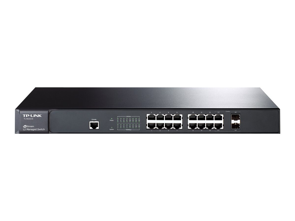 TP-LINK JetStream TL-SG3216 - switch - 16 ports - managed - rack-mountable