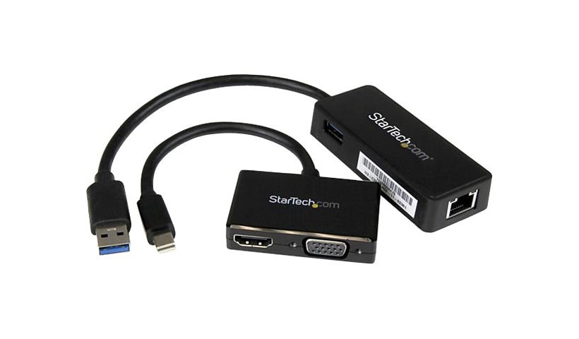 StarTech.com 2-in-1 Accessory Kit for Surface and Surface Pro 4 - mDP to HDMI / VGA - USB 3.0 GbE - Works with Surface