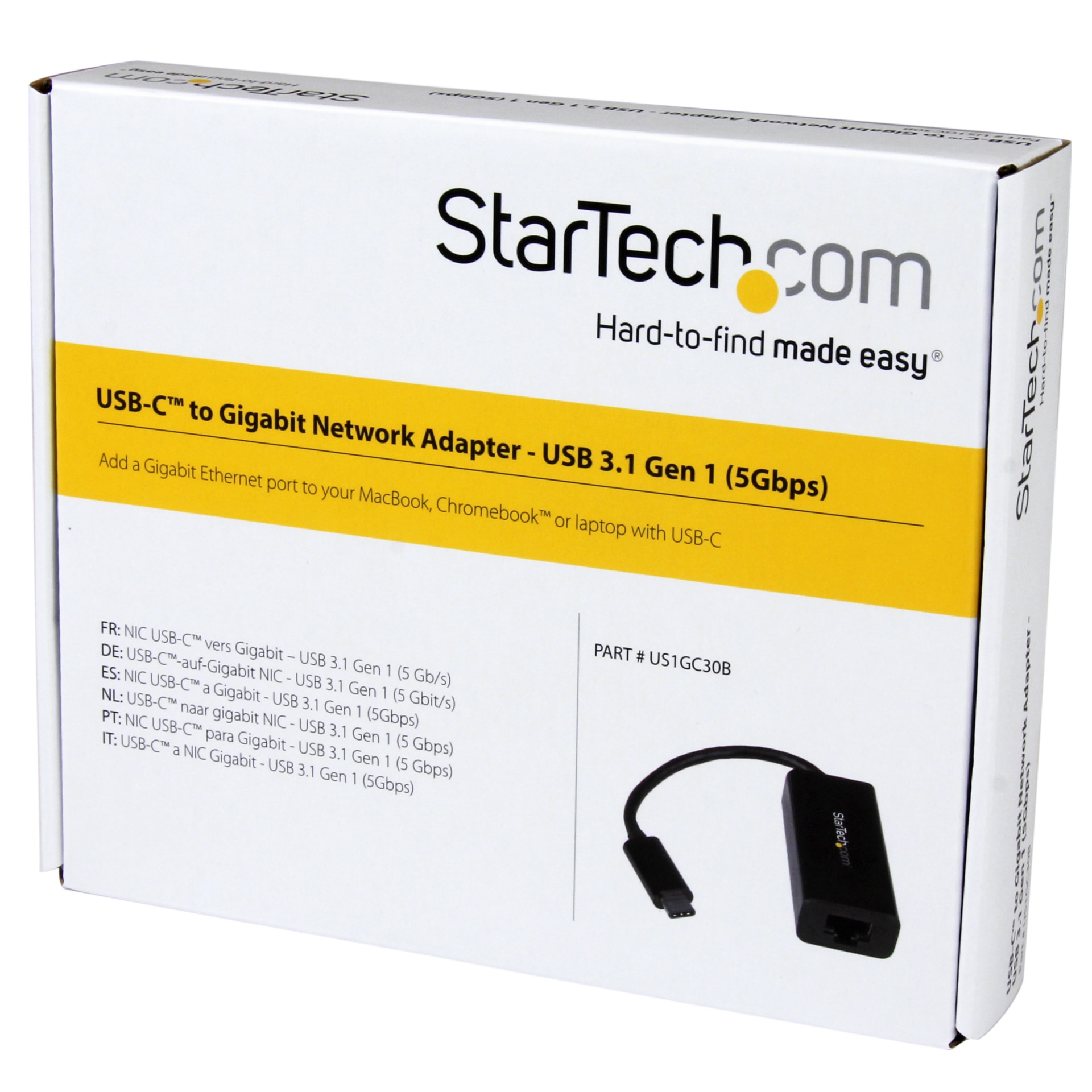 Thumbnail 4 of 4 for StarTech.com USB C to Gigabit Ethernet Adapter, USB 3.0 NIC 10/100/1000Mbps, USB GbE Adapter, USB Type-C Network Adapter