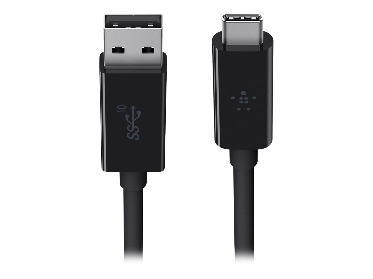 Belkin USB-A to USB-C Cable - USB 3.1 - 10 Gbps - M/M - 3.3ft/1m - Black