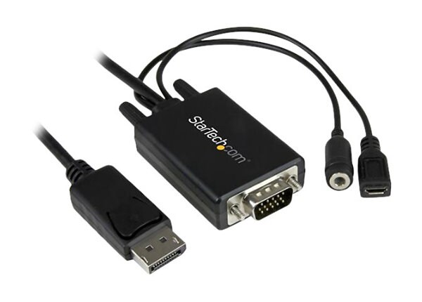 StarTech.com 6 ft / 2m DisplayPort to VGA Adapter Cable with Audio