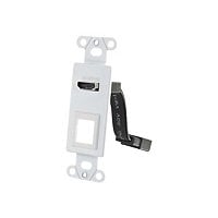 C2G HDMI Pass Through Decorative Wall Plate with One Keystone - White - mou