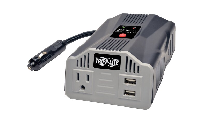 Tripp Lite 200W Car Inverter Compact w/ 1 Outlet & 2 USB Charging Ports -  PV200USB - Power Inverters 