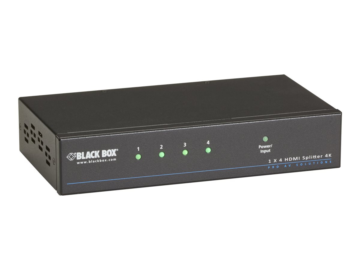 Black Box 4K HDMI Splitter 1 x 4 - video/audio splitter - 4 ports - rack-mo