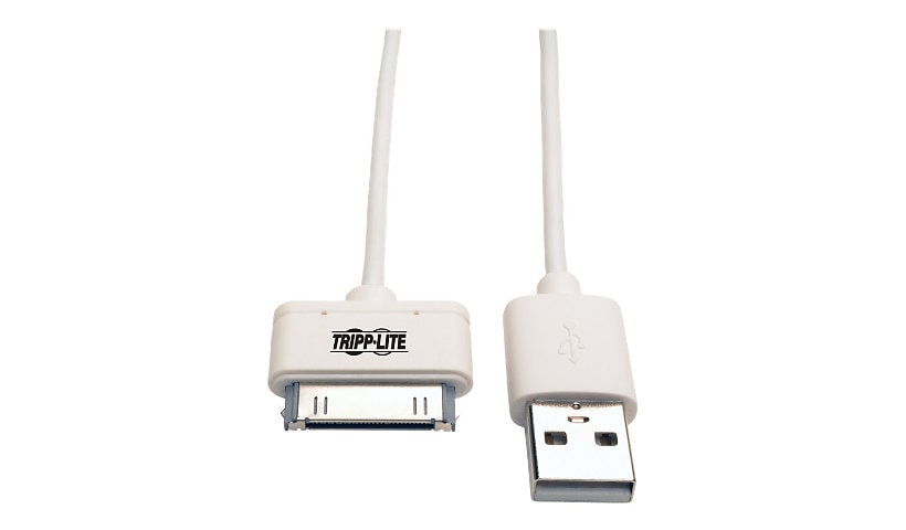Tripp Lite 3ft USB/Sync Charge Cable 30-Pin Dock Connector for Apple White 3' - charging / data cable - 3.3 ft