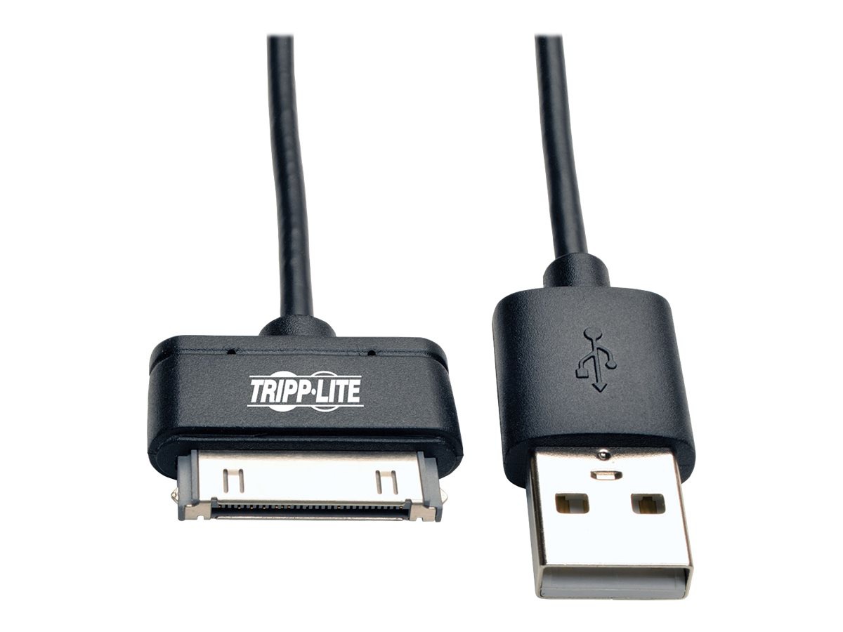 Tripp Lite 10in USB/Sync Charge Cable 30-Pin Dock Connector for Apple Black