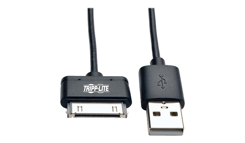Tripp Lite 10in USB/Sync Charge Cable 30-Pin Dock Connector for Apple Black