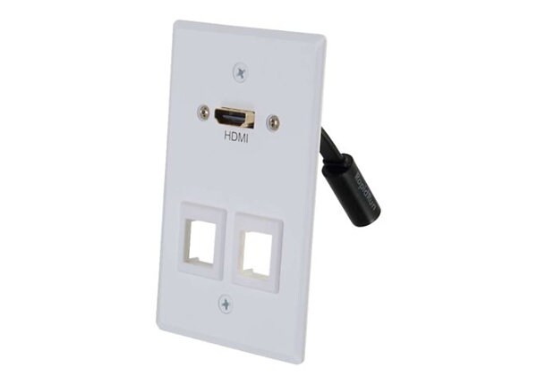 C2G RapidRun HDMI Single Gang Wall Plate Transmitter with Two Keystones - mounting plate
