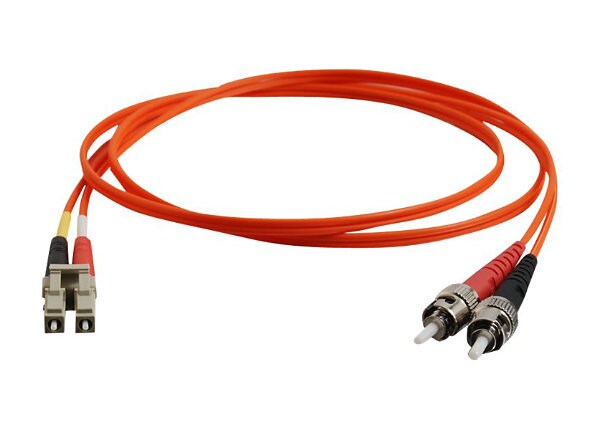 C2G 20m LC-ST 62.5/125 OM1 Duplex Multimode PVC Fiber Optic Cable - Orange - patch cable - 20 m