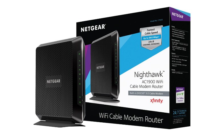 Netgear Nighthawk C7000 Wi-Fi 5 IEEE 802.11ac Cable Modem/Wireless Router -  C7000-100NAS - Wireless Routers 