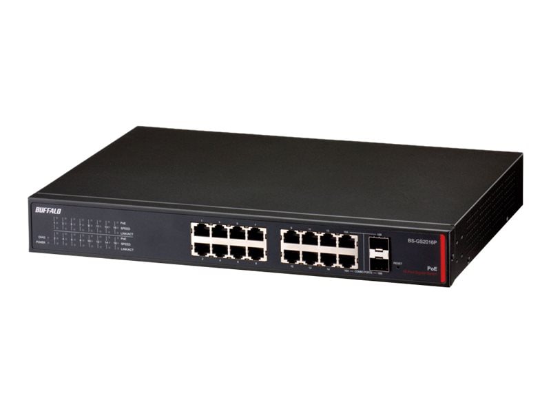 BUFFALO BS-GS20P Series BS-GS2016P - switch - 16 ports - managed - rack-mountable