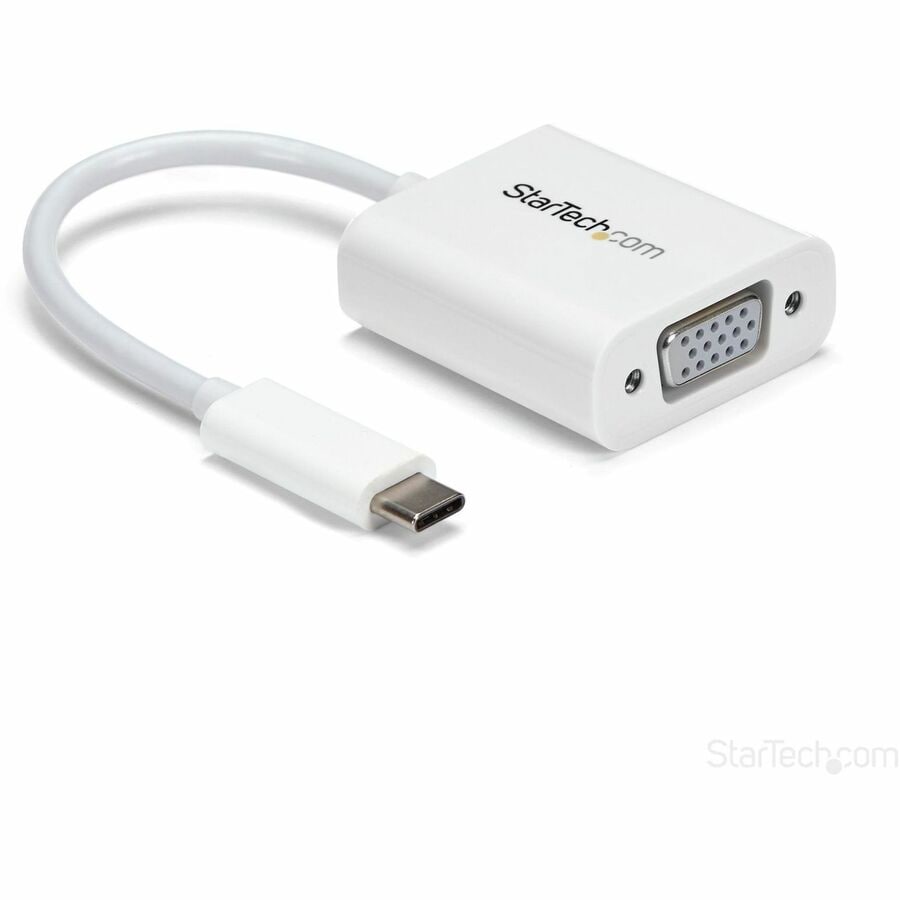 StarTech.com USB-C to VGA Adapter - White - Thunderbolt 3 Compatible - USB C Adapter - USB Type C to VGA Dongle