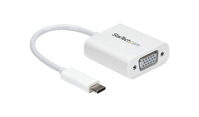 StarTech.com USB-C to VGA Adapter - White - Thunderbolt 3 Compatible - USB C Adapter - USB Type C to VGA Dongle