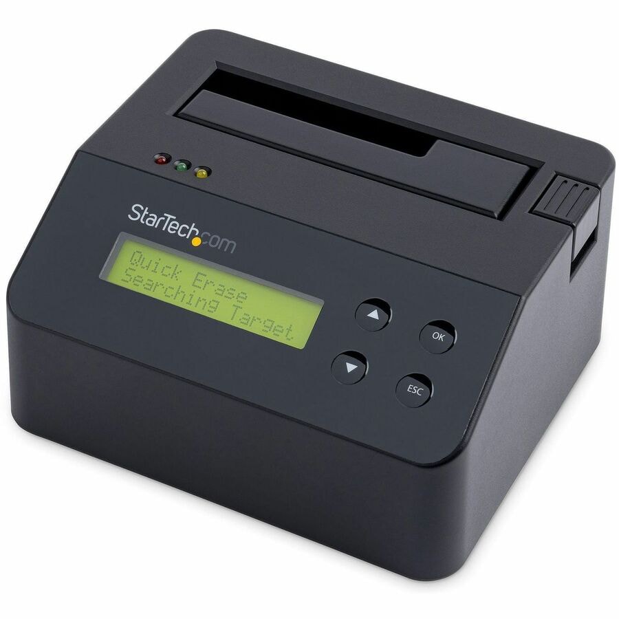 StarTech.com Single Bay SSD/HDD Hard Drive Eraser, 2.5"/3.5" , Standalone Wiper, Disk Sanitizer, Hardware Wiper Erasing