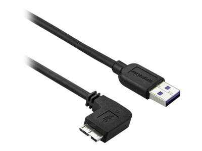 StarTech.com 3ft Slim Left-Angle Micro USB 3.0 Cable - M/M - USB 3.1 Gen 1