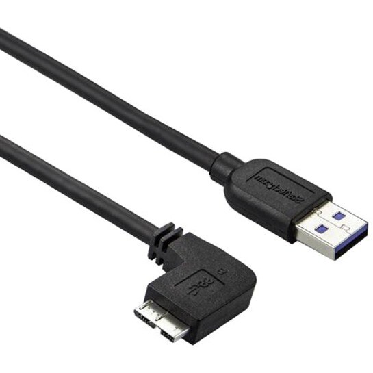 StarTech.com 3ft Slim Left-Angle Micro USB 3.0 Cable - M/M - USB 3.1 Gen 1