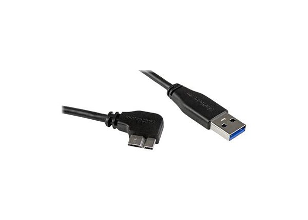 StarTech.com 3ft Slim Right-Angle Micro USB 3.0 Cable - M/M - USB 3.1 Gen 1