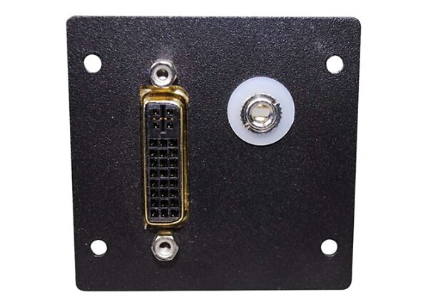 C2G Wiremold Audio/Video Interface Plates (AVIP) DVI F/F Barrel with 3.5mm Stereo with Solder Tabs - faceplate