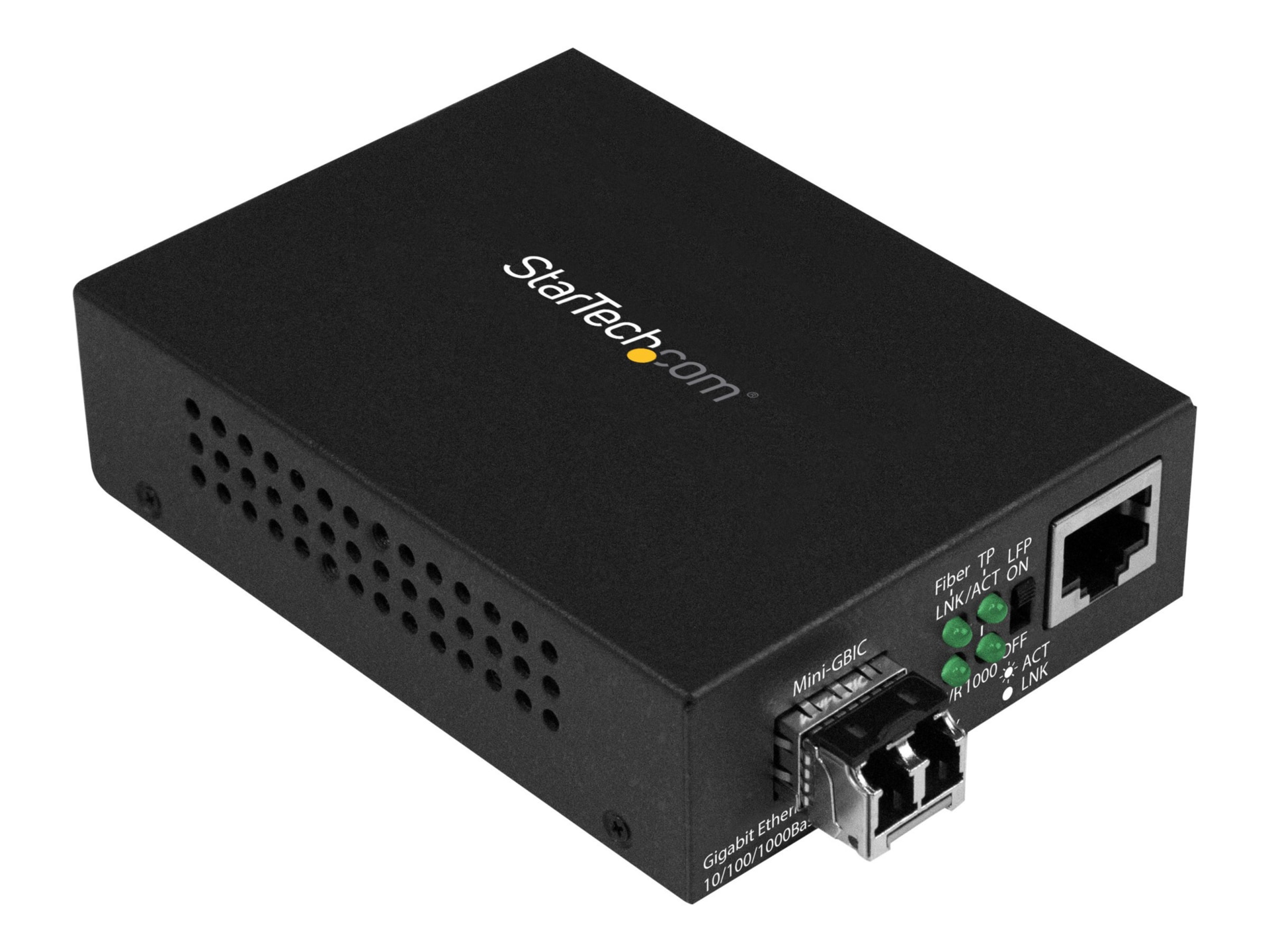 StarTech.com Gigabit Ethernet Fiber Media Converter - Compact - 850nm MM LC - 550m - With MM SFP Transceiver