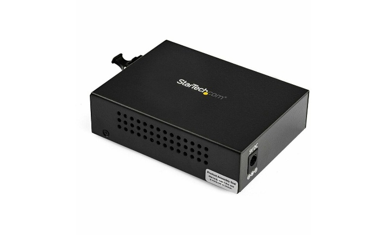 StarTech.com Gigabit Ethernet Fiber Media Converter - Compact - 850nm MM LC  - 550m - With MM SFP Transceiver - MCM1110MMLC - Fiber Channel Switches 