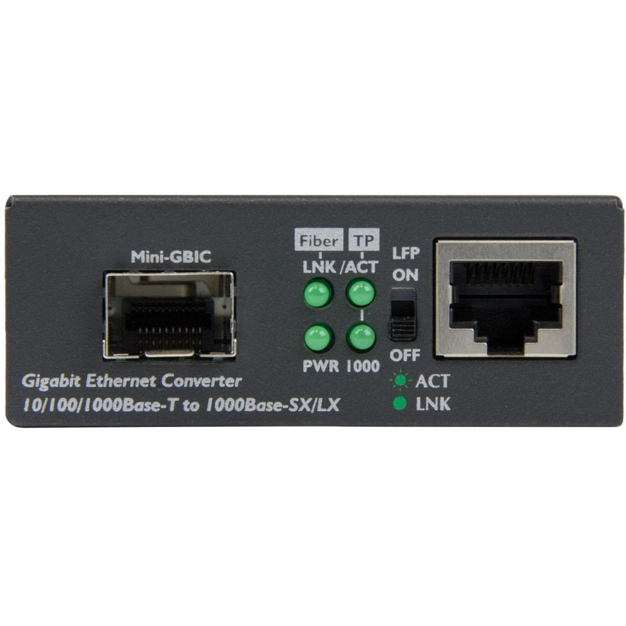 Thumbnail 2 of 4 for StarTech.com Gigabit Ethernet Fiber Media Converter with Open SFP Slot, Supports 10/100/1000 Networks, TAA