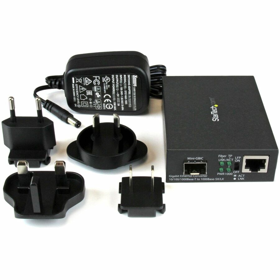 Thumbnail 4 of 4 for StarTech.com Gigabit Ethernet Fiber Media Converter with Open SFP Slot, Supports 10/100/1000 Networks, TAA