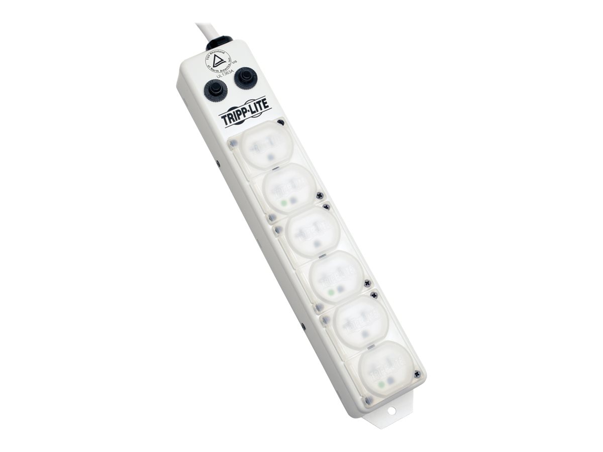 Tripp Lite Safe-IT Power Strip Hospital Medical Grade Antimicrobial UL 1363A 6 Outlet 25' Cord - power strip