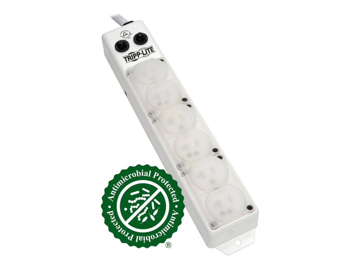 Tripp Lite Safe-IT Power Strip Hospital Medical Grade Antimicrobial UL 1363A 6 Outlet 25' Cord - power strip