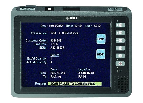 Zebra VC70N0 - terminal de collecte de données - Win Embedded Compact 7 - 2 Go - 10.4"