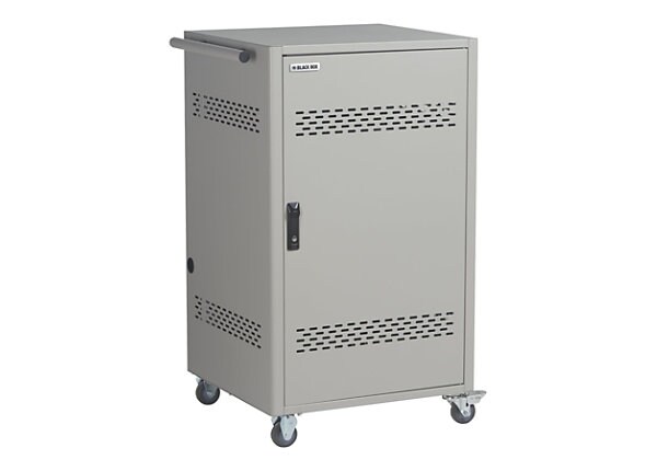 Black Box Steel Top, Fixed Shelves, Hinged Door, Front Cable Management Bars - cart