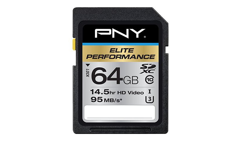 PNY Elite Performance - flash memory card - 64 GB - SDXC UHS-I