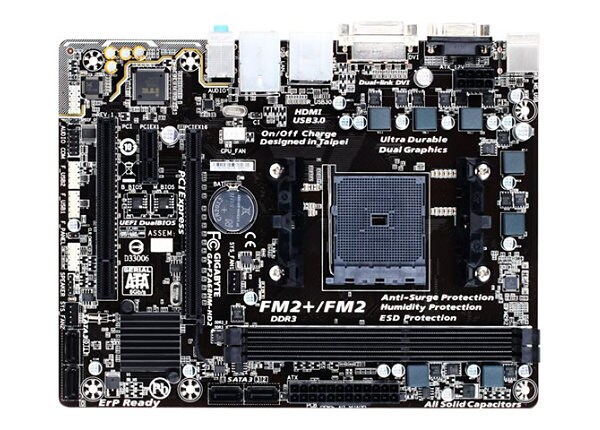 Gigabyte GA-F2A68HM-HD2 - 1.1 - motherboard - micro ATX - Socket FM2+ - AMD A68H