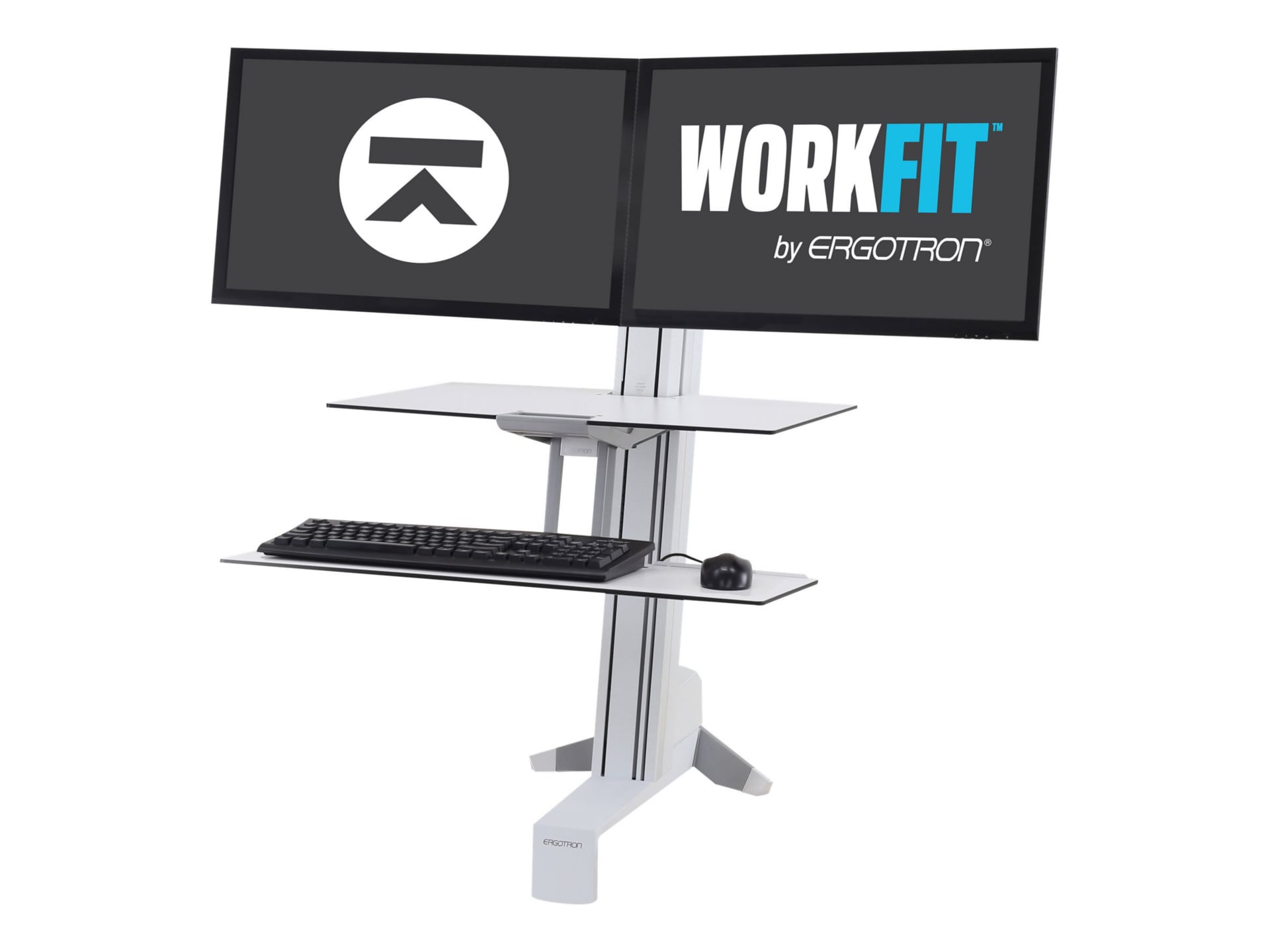 Ergotron WorkFit-S Dual Workstation - standing desk converter - rectangular - white