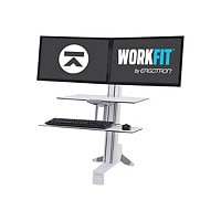 Ergotron WorkFit-S Dual Workstation - standing desk converter - rectangular - white