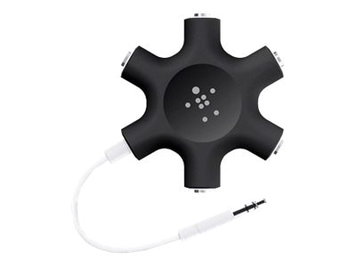 Belkin RockStar 5-Jack 3.5mm Audio Headphone Splitter - 5 AUX Ports - Black